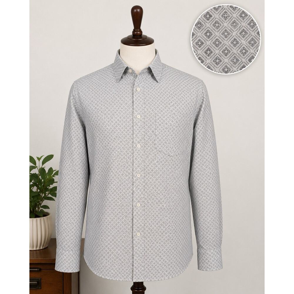 Bruno Men's Casual Sueded Microfiber Button-Down Long Sleeve Shirt Size L
